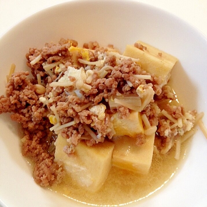 肉そぼろ高野豆腐の卵とじ